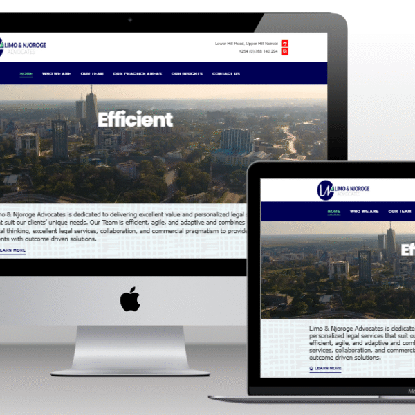 Screenshot of Limo & Njoroge Home Page section on Limo website