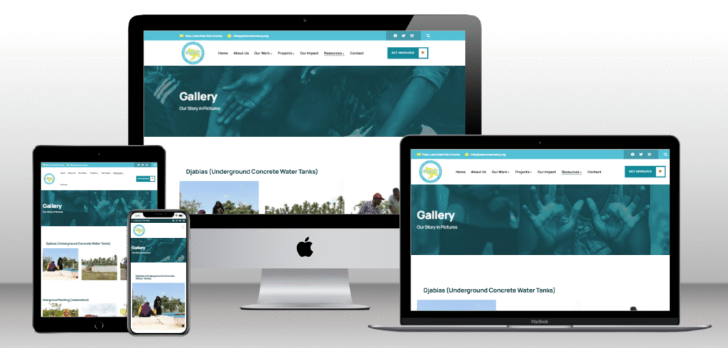 Screenshot of Pate Marine Gallery section on Pate website