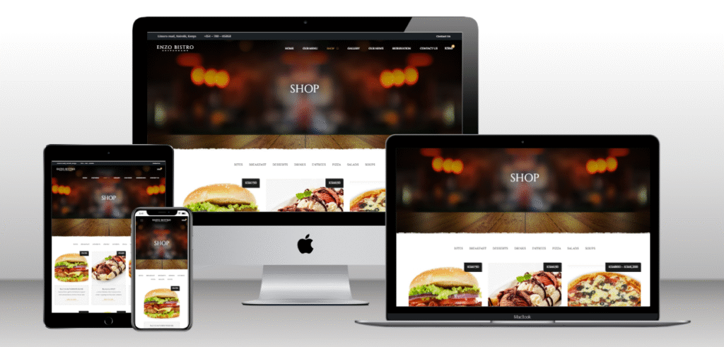 Screenshot of Enzo Shop section on Enzo website