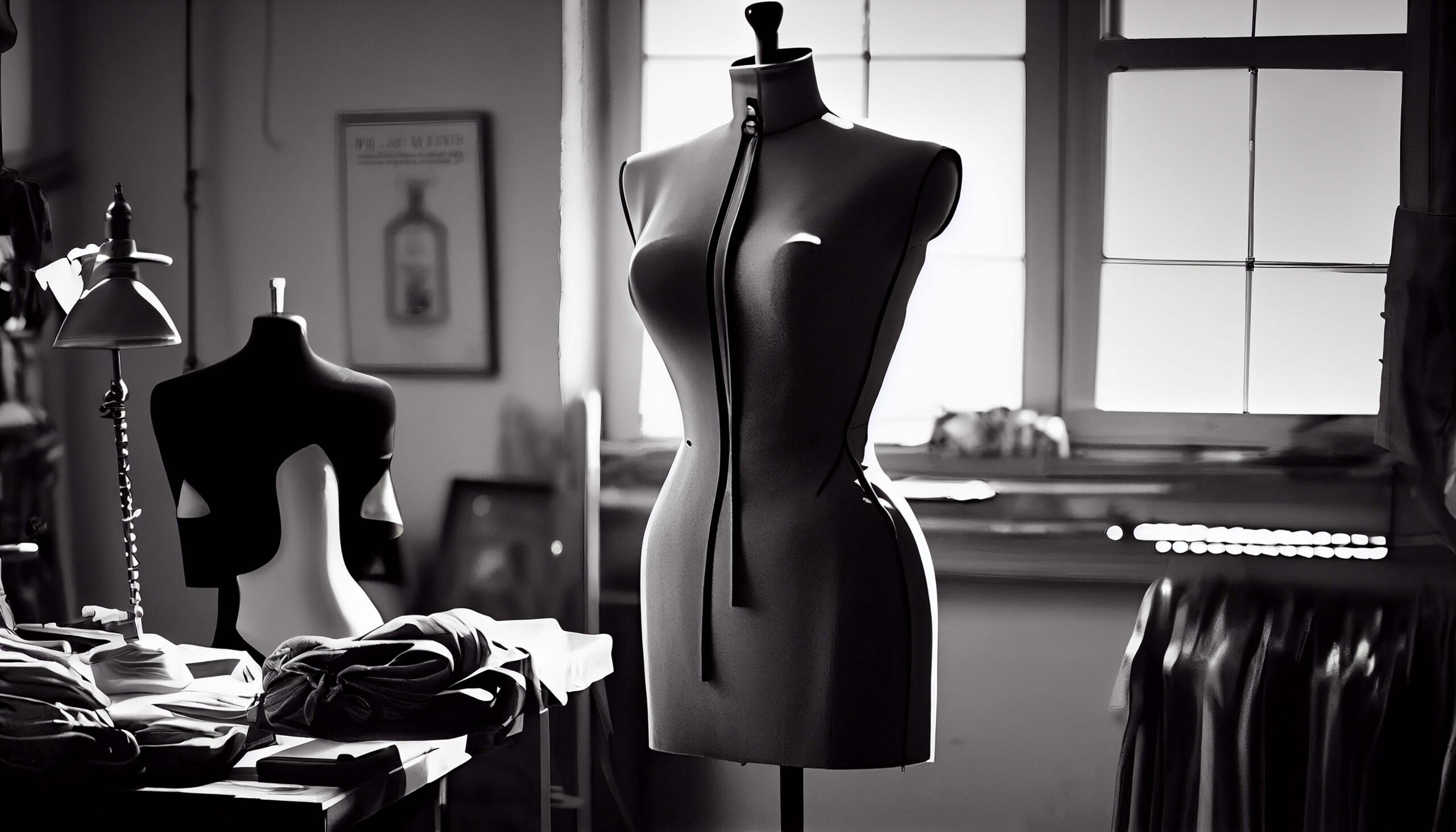 Fashion boutique owner measuring a dress in a stylish studio, showcasing the essence of fashion website design in Kenya.